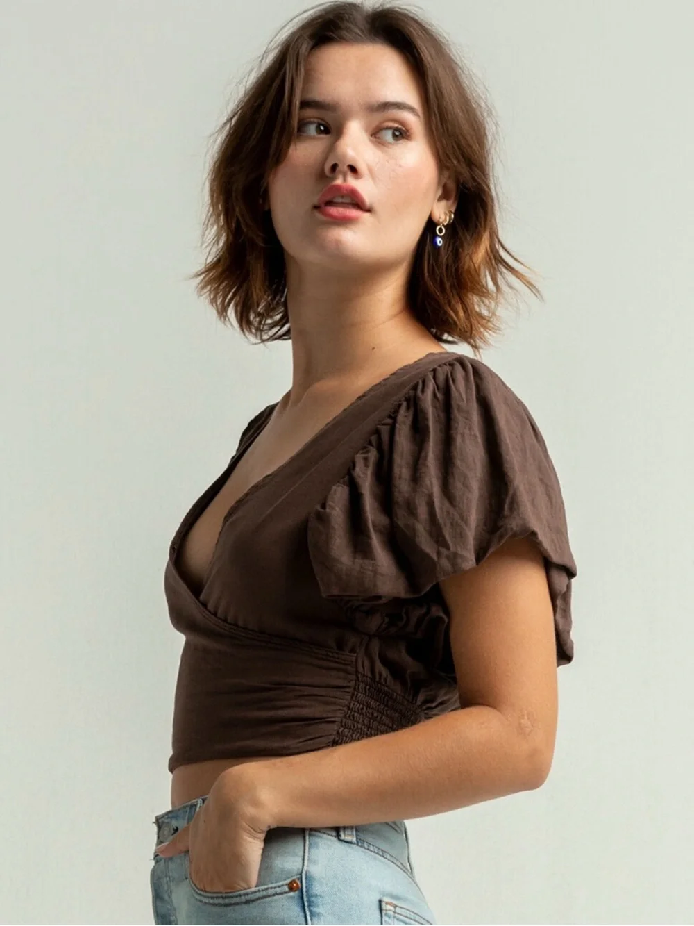 Free People Can’t Get Enough Wrap Tee- Size L